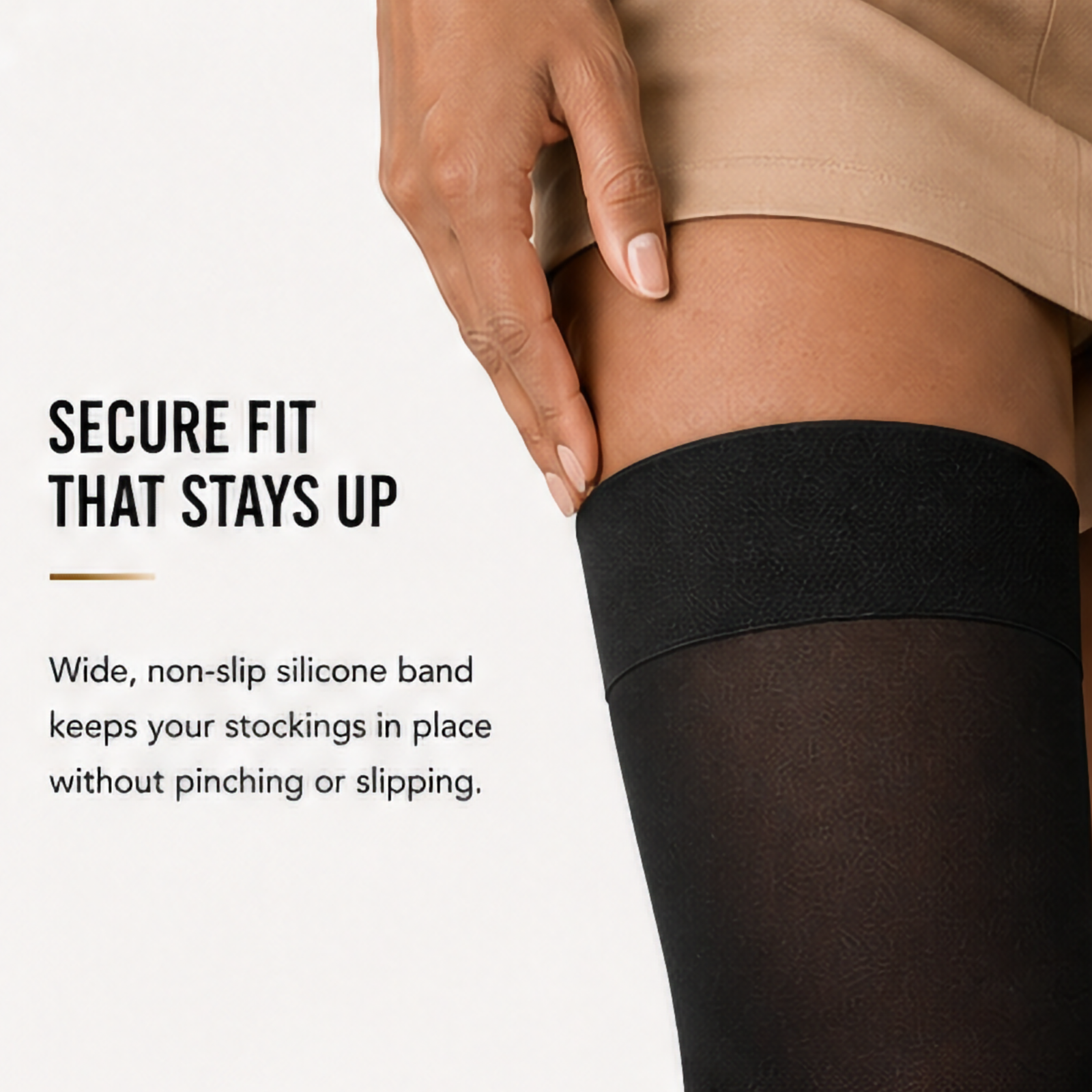 Firm Compression Thigh High Stockings, Black, Closed Toe, 20-30 mmHg - Image 11
