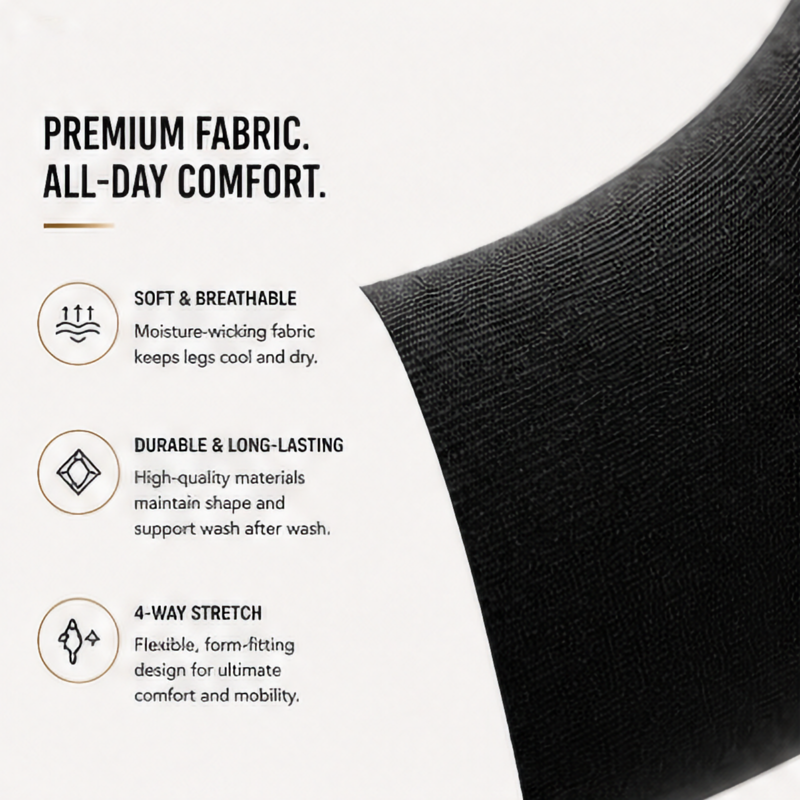 Firm Compression Thigh High Stockings, Black, Closed Toe, 20-30 mmHg - Image 12
